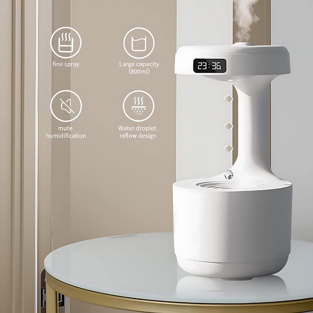Anti Gravity Humidifier with Clock