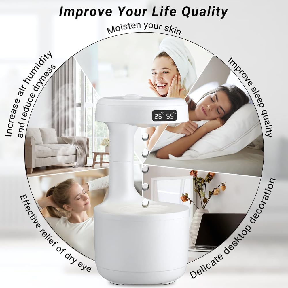 Anti Gravity Humidifier with Clock