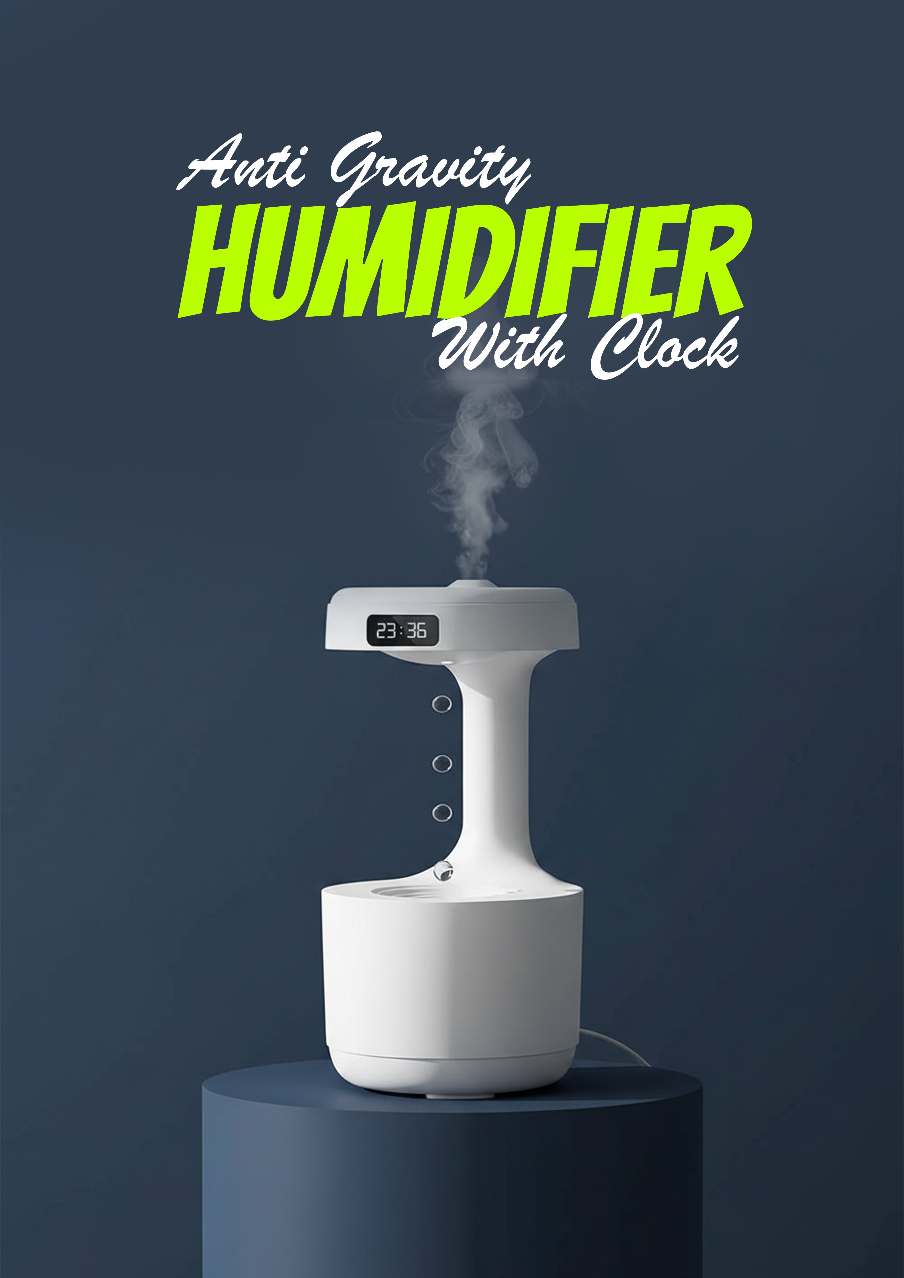 Anti Gravity Humidifier with Clock