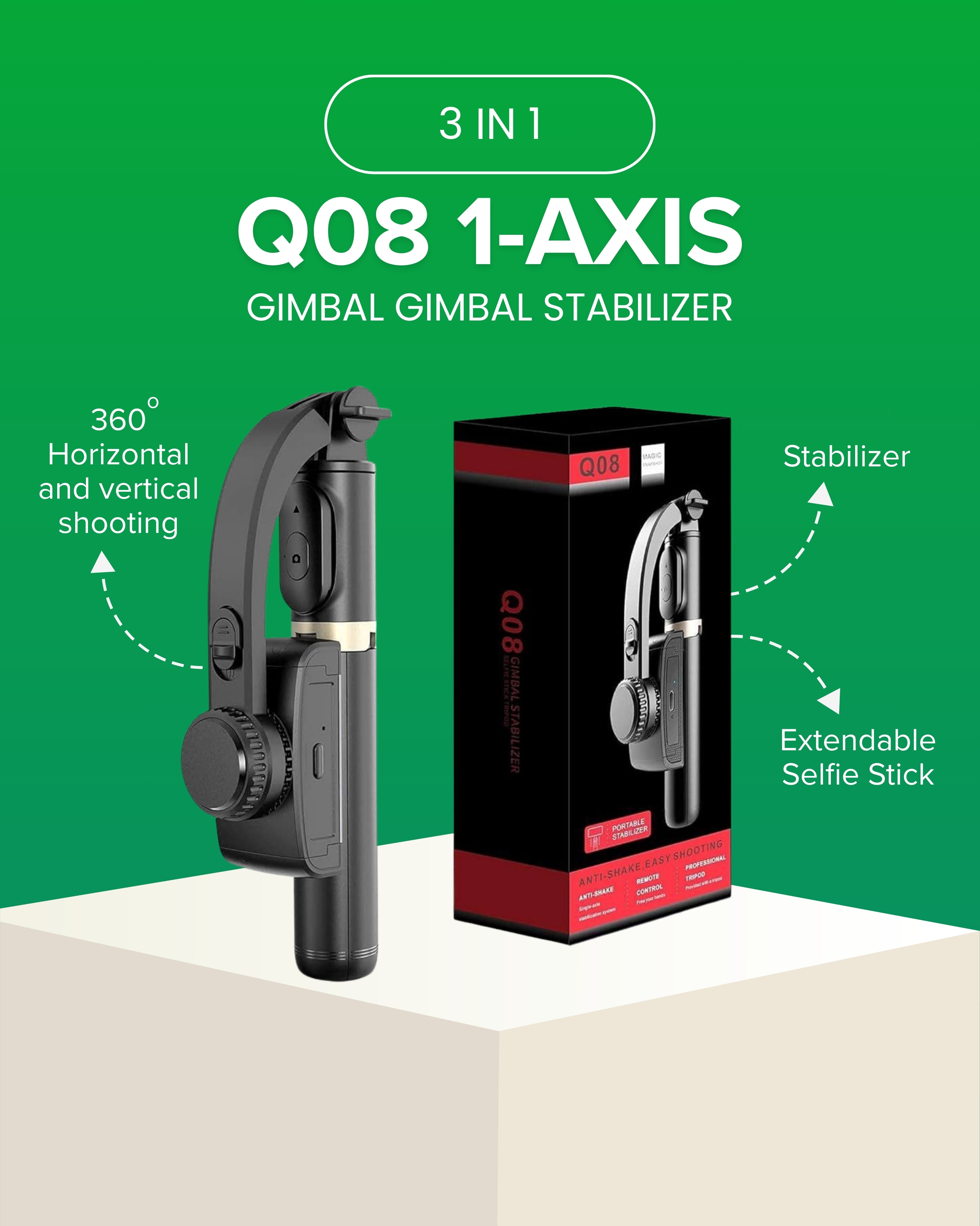 Gimbal Stabilizer 3-in-1